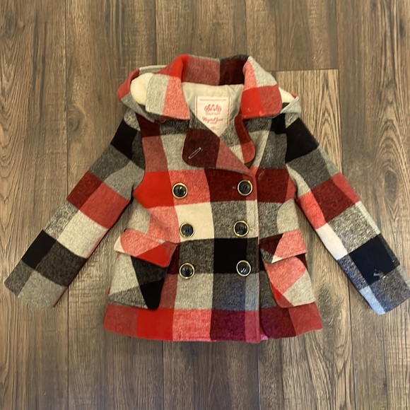Plaid toddler peacoat. - Picture 1 of 4
